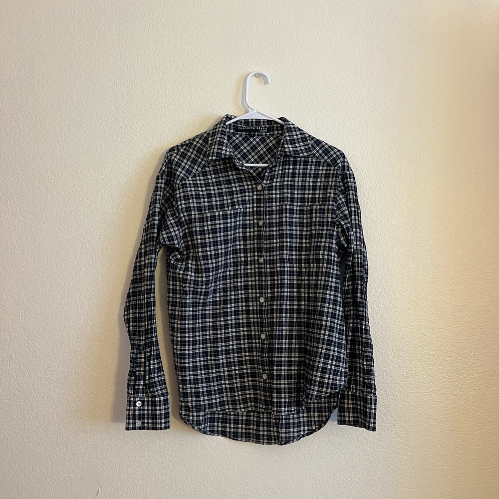 Veronica Beard Jeans Plaid Button Down